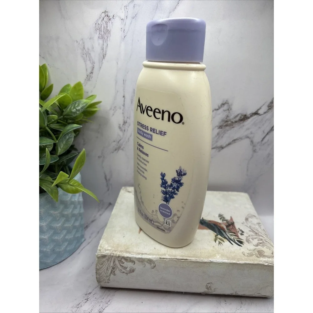 Aveeno Body Wash Stress Relief Lavender 12 oz New Purple Cap DISCONTINUED